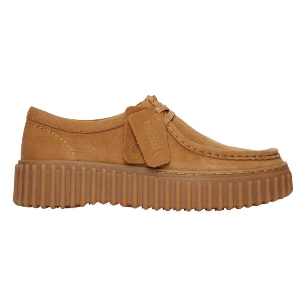 Clarks Womens/Ladies Torhill Bee Patent Leather Platform Moccasins / Light Tan